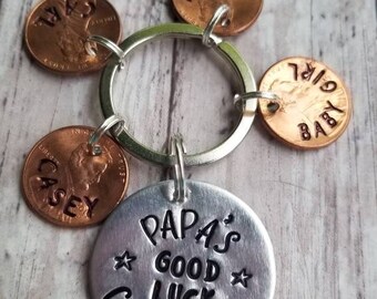 Chaveiro personalizado Papa's Lucky Penny: Nomes dos netos