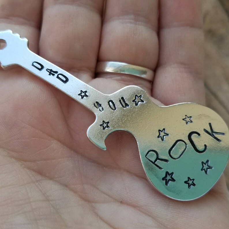 Guitar Keychain Bottle Opener Dad Gift Dad Keychain Gift Etsy