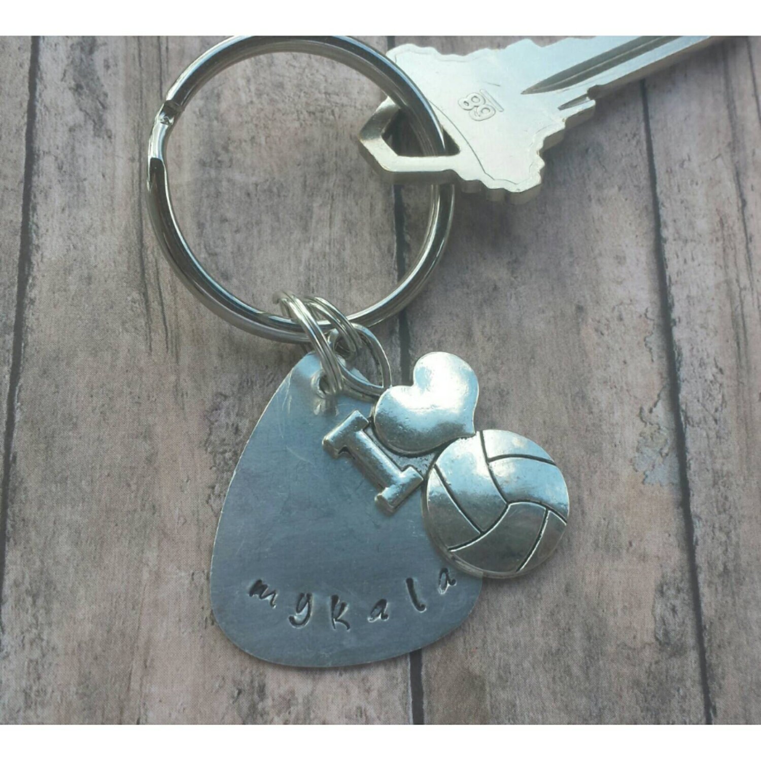 Volleyball Keychain Name Volleyball Mom Personalized Key Etsy
