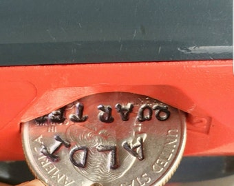 Aldi Quarter Holder Keychain, Stamped Quarter, Cart Buggy Keyring