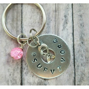 Breast cancer awareness keychain, breast cancer keychain, pink ribbon keychain, survivor keychain, breast cancer survivor, Inspirational