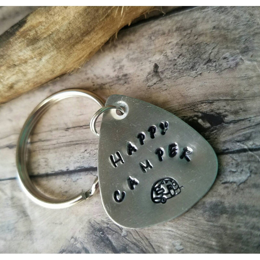 Happy Camper Keychain, Personalized Stamped Camper Gift, Best Selling ...