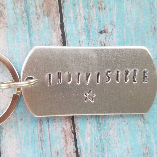 Indivisible keychain, one America, hurricane relief, disaster relief, charity gift, America gift, gift for friend, gift, Best Selling Item