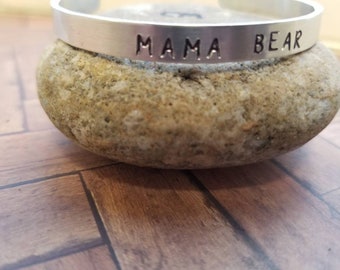 cuff bracelets stacking bracelet stamped mom bracelet mama bear bracelet mothers day gift for mom gift personalized mom gift from daughter