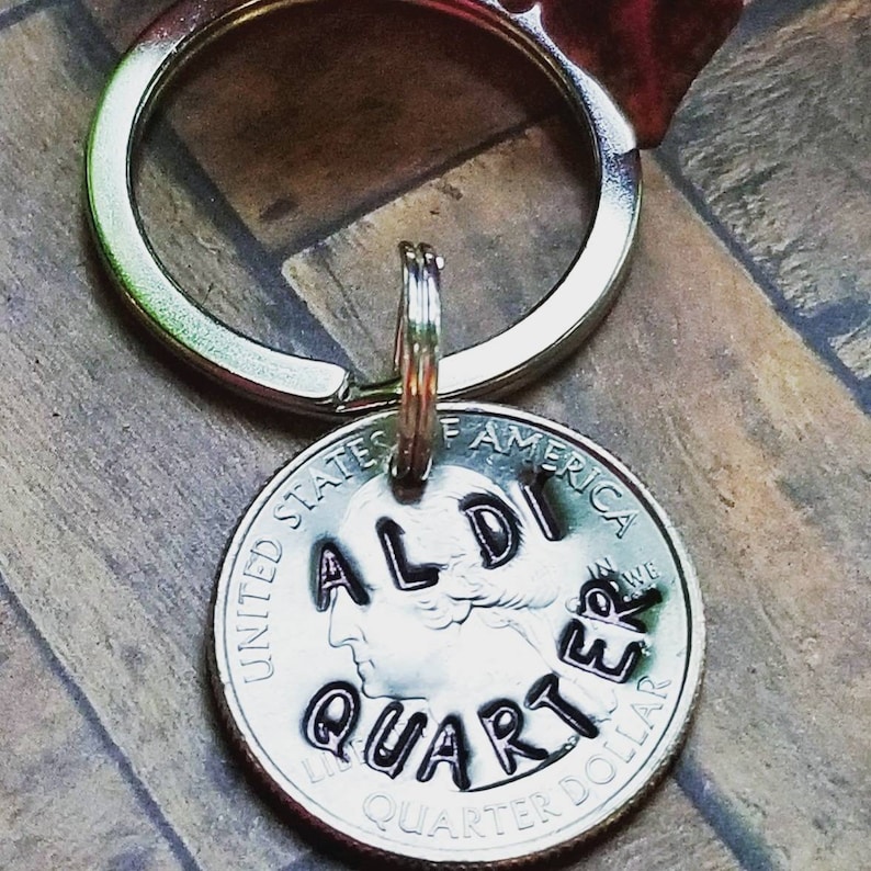 Aldi quarter keychain Aldi quarter keeper Etsy
