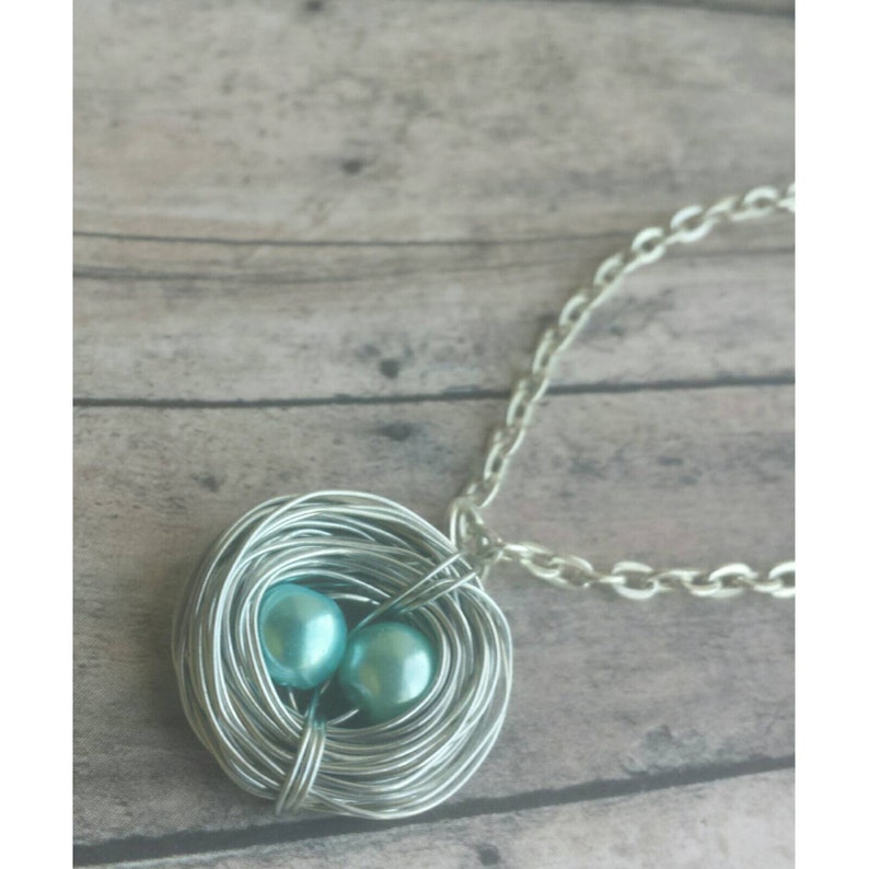 Two Egg Nest Twin Mom Gift Birds Nest Necklace Gift for Etsy