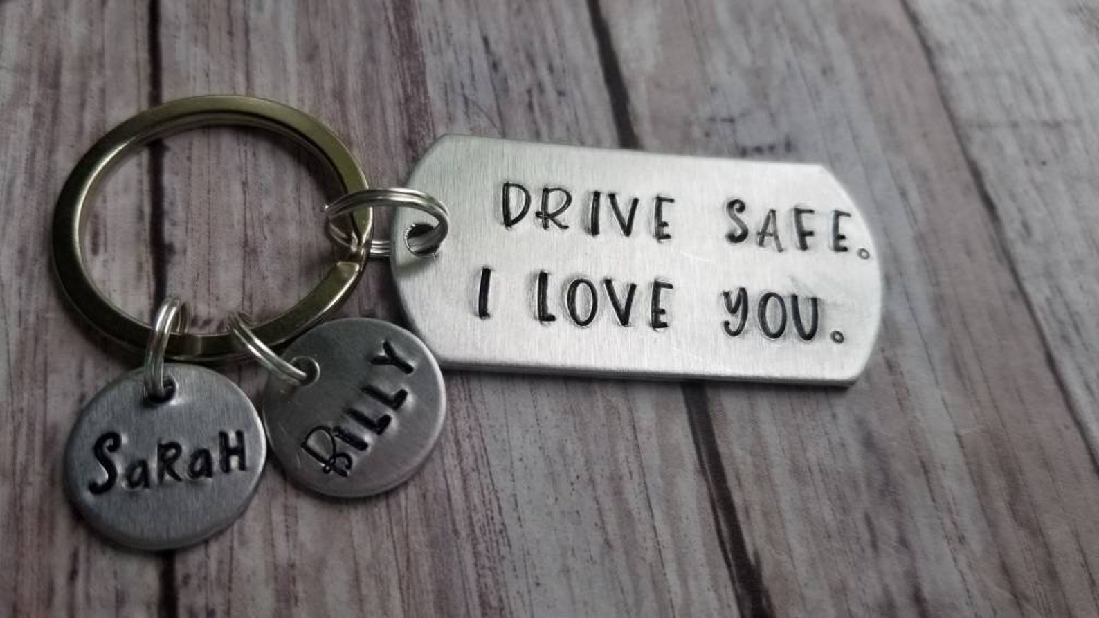 Drive Safe I Love You Keychain Keychain Gift From Kids Etsy