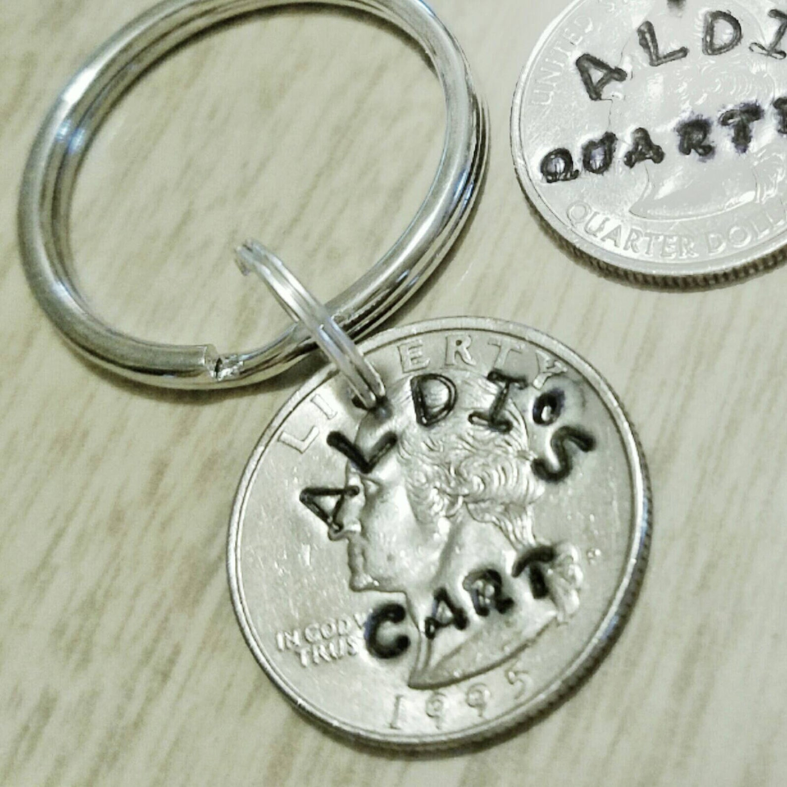 Aldi Quarter Holder Aldi Cart Quarter Coin Keychain Hand Etsy