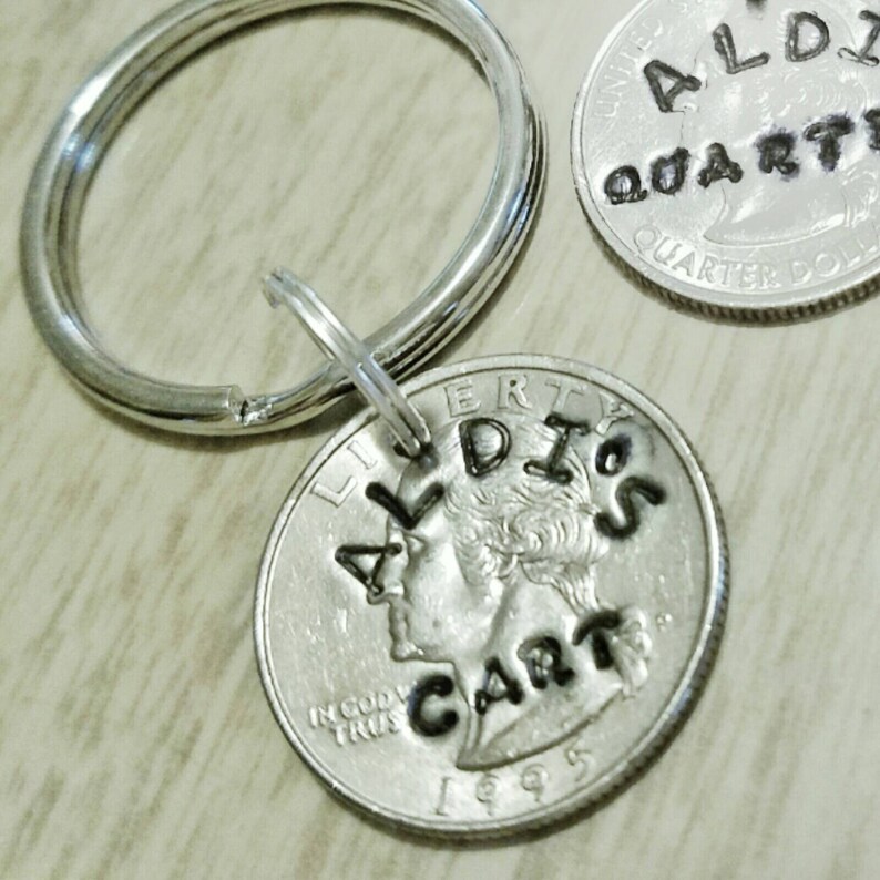 Aldi Quarter Holder Aldi Cart Quarter Coin Keychain Hand Etsy