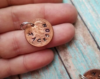 Add on penny, stamped penny, personalised penny, penny charm, child name, lucky charm, new mom gift, new baby gift, extra penny charm