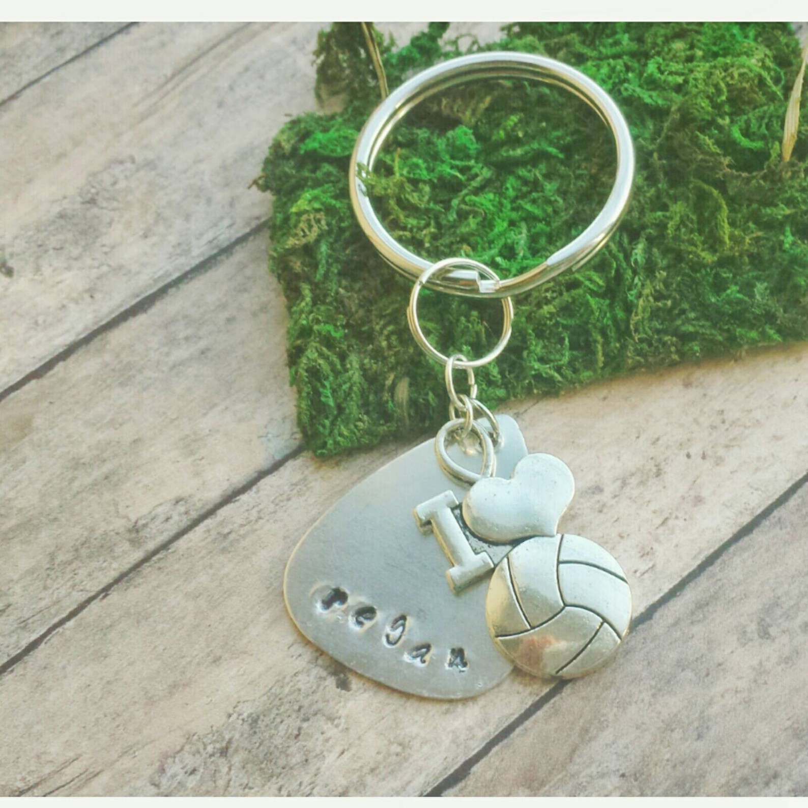 Volleyball Keychain Name Volleyball Mom Personalized Key Etsy