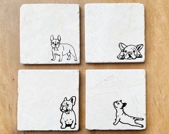 French Bulldog Coasters | Frenchie lover, Frenchie mom, Frenchie dad, frenchie gift, frenchie decor, bulldog gift, bulldog decor, Frenchie