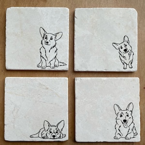 Corgi Marble Coasters | Corgi mom, Corgi dad, Corgi decor, Corgi lover, Corgi gift, Corgi foster, Corgi Christmas, Welsh Corgi