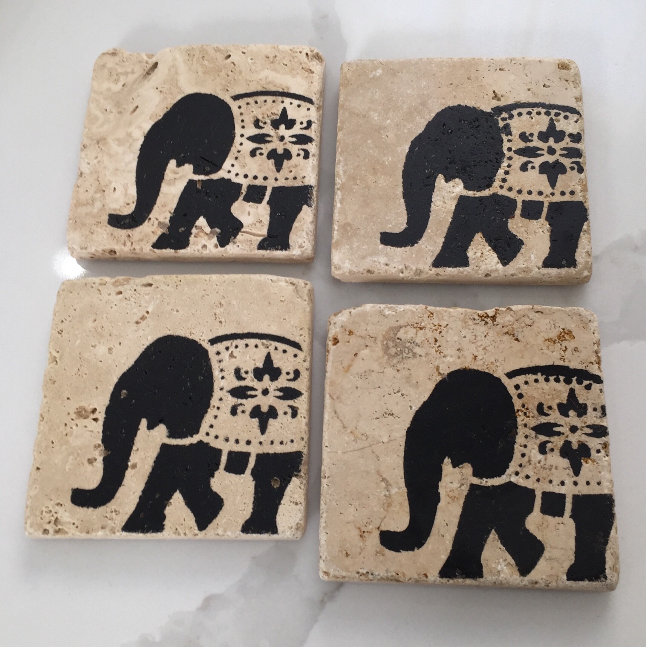 Stone Coasters Drink Coasters Set of Four Etsy