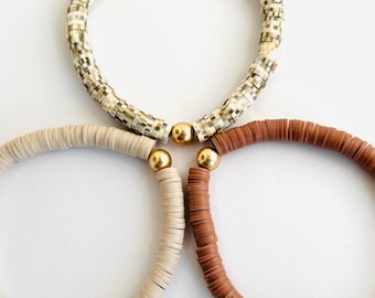 Vinyl Heishi Disc Bracelets