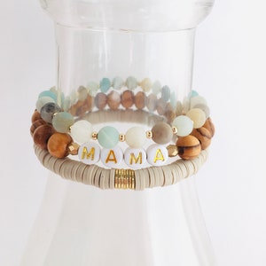 Mama Bracelet Stack, Custom Word Bracelet, Mom Gift, Mothers Day Gift ...