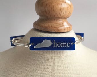 Kentucky Home Wire Wrapped Bangle, Kentucky Wire Bangle, Wire Bangle, Acrylic Kentucky Bangle