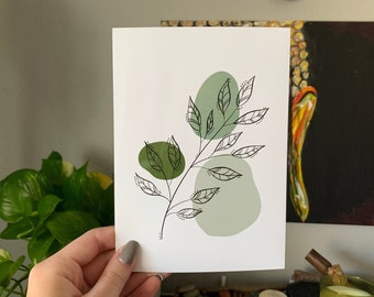 Line Art Plant Print / Glossy Art Print / 5x7