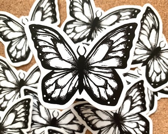 Vinyl Black & White Butterfly Sticker