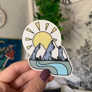 Vinyl Mountain Illustration Sticker