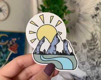 Vinyl Mountain Illustration Sticker