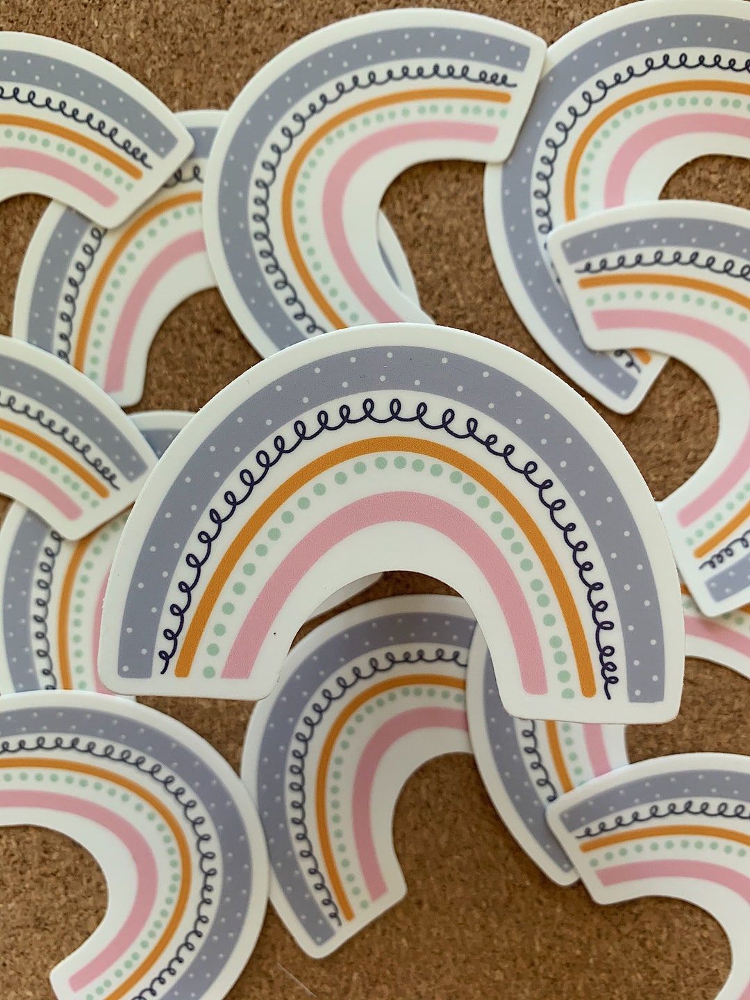 Vinyl Pastel Rainbow Sticker - Etsy