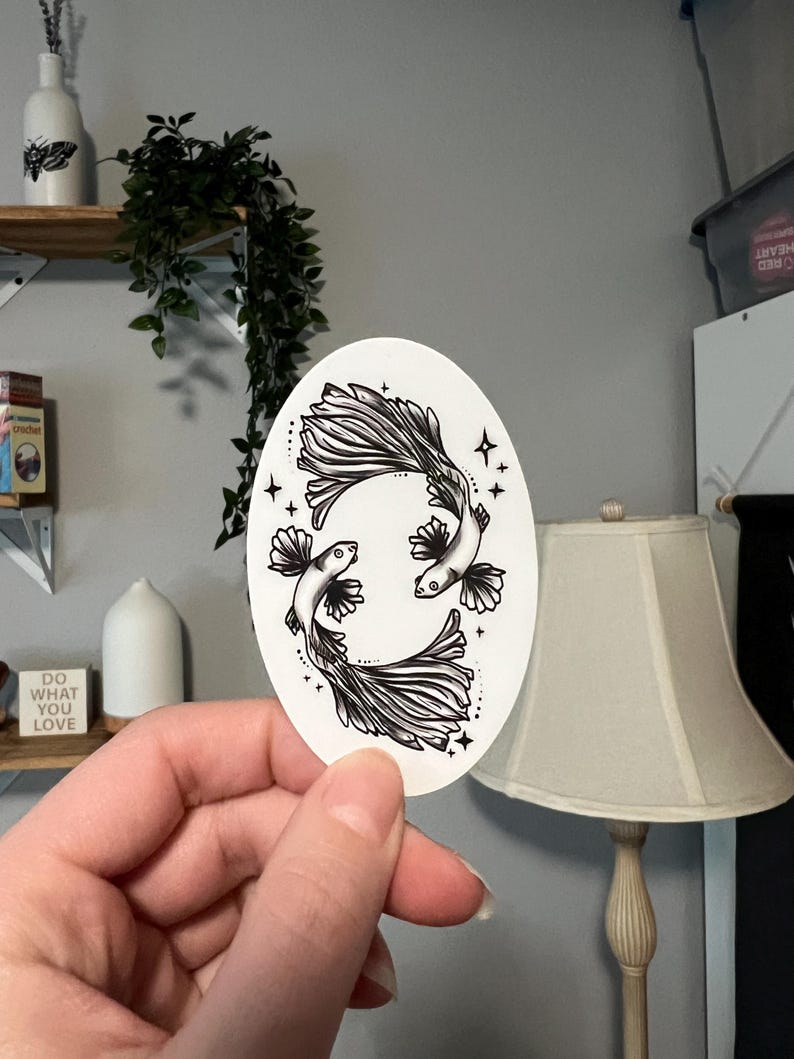 Fish Fin Sticker Vinyl Pisces Fish Sticker - Etsy