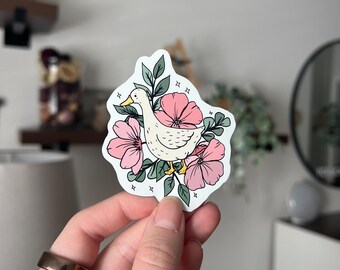 Floral Goose Magnet
