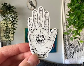 Vinyl Black & White Palmistry Sticker