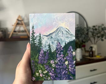 Hand Painted Landscape on Wooden Canvas