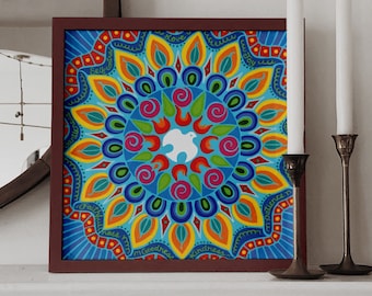 Fruits of Holy Spirit Art Print, Dove, Mandala Art, Confirmation Gift, Modern Catholic Decor, Godparent Gift