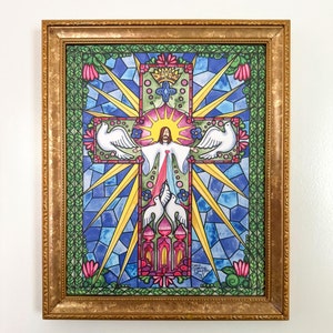 Divine Mercy Art Print, Jesus I Trust in You, Christian Wall Art, Catholic Decor, Baptism Gift, First Communion, Confirmation, St. Faustina