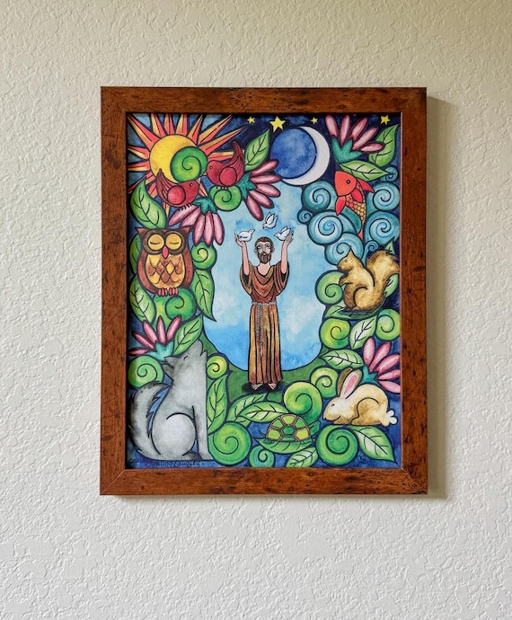 St Francis of Assisi, Christian Wall Decor, Confirmation Gift, Modern Catholic Art