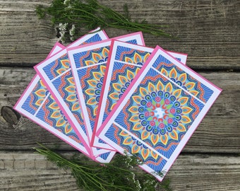 Christian greeting card, Confirmation gift, Holy Spirit dove, Fruits of the Holy Spirit, handmade cards set, colorful art print, mandala art