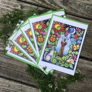 Saint Francis of Assisi, Christian greeting card, Religious cards, Catholic saint cards, Catholic art, blank greeting cards handmade set