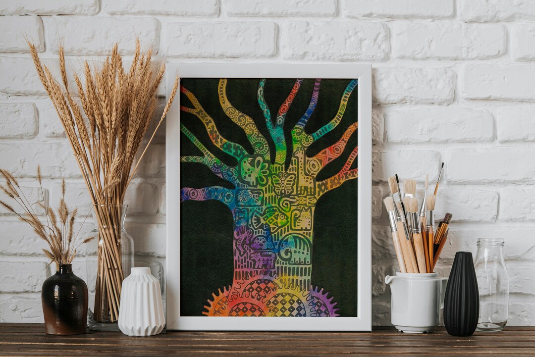 Genesis Tree of Life Original Art Print Christian Catholic Wall Decor ...