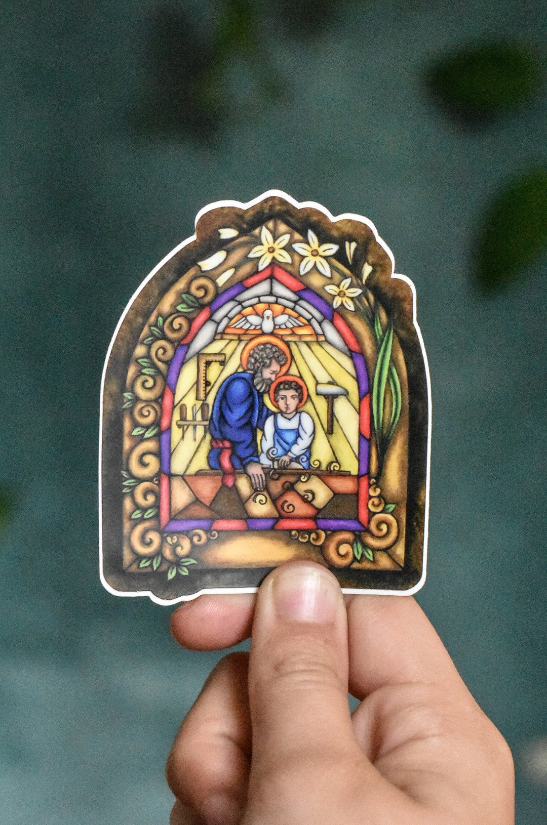 Saint Joseph Sticker, Laptop Decal, Water Bottle Sticker, Decorative ...