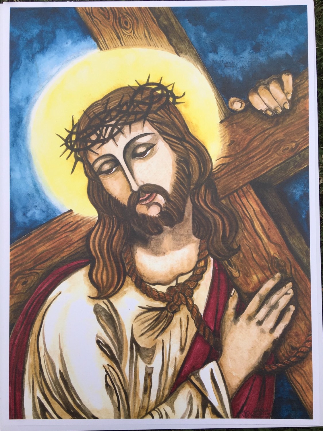 Passion of Christ's Hands Carrying the Cross, Crown of Thorns