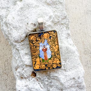 Saint Francis of Assisi Charm, Catholic Pendant, Resin Jewelry, Unique Handmade Gift, Confirmation