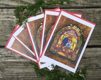 Saint Joseph the worker, Christian greeting card, Father's Day card, Catholic saint cards, Catholic art, blank greeting cards handmade set