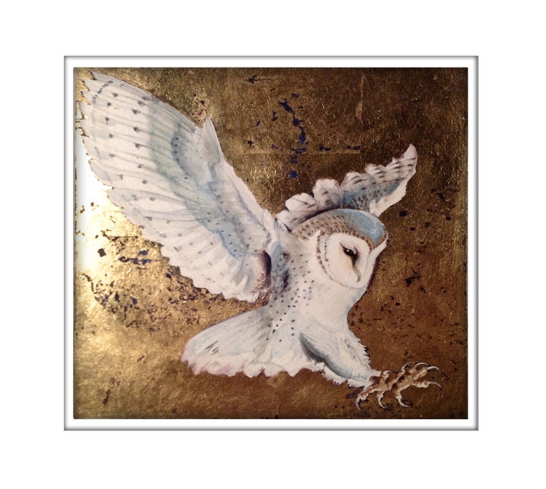 Commission a Watercolor & Gold Leaf Bird Painting Etsy
