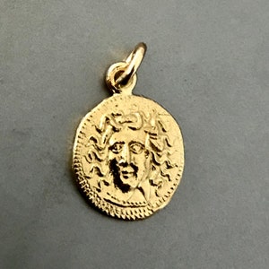 Ancient Medusa Coin Pendant in 14K Solid Gold