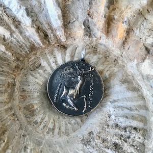 Sacred Deer-Ancient Bee Coin- Bee of Artemis-Artemis Coin Pendant-Bee and Deer Coin