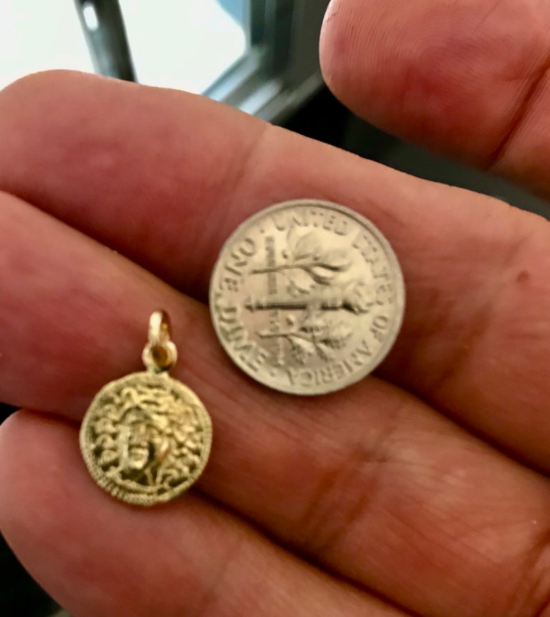 Ancient Medusa Coin Pendant in 14K Solid Gold Etsy
