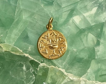 14K Solid Gold Shekel Coin-First Revolt Coin-Pomegranate Coin- Shekel of Jerusalem-Jewish Shekel