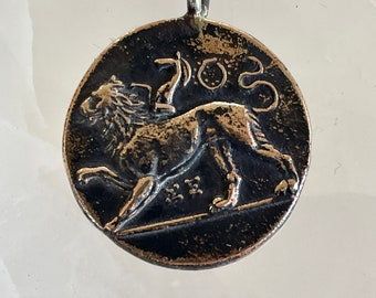 Peace and War Coin Pendant-Lion and Dove Coin- Sikyon Stater Pendant