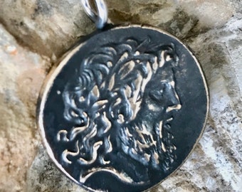 Zeus Ancient Coin Pendant-Zeus Medallion
