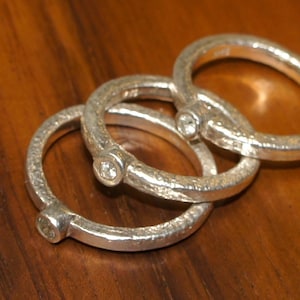 Diamond Stacking Ring in Sterling Silver