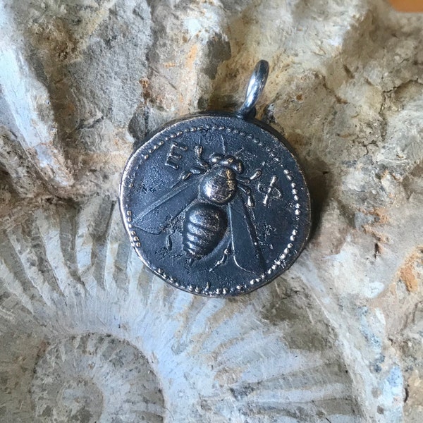 Ancient Bee Coin- Bee of Artemis-Artemis Coin Pendant-Bee and Deer Coin