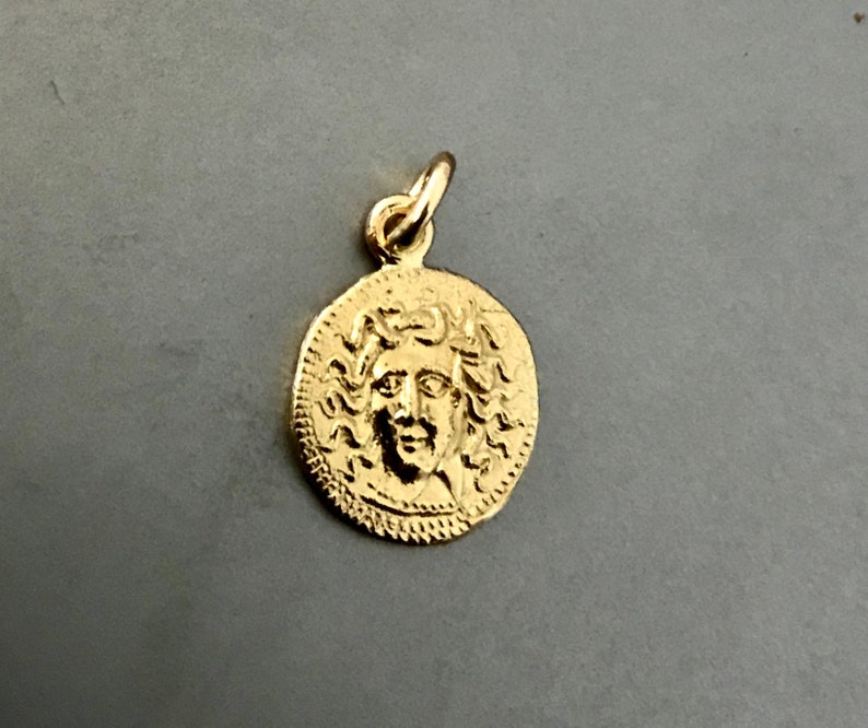 Ancient Medusa Coin Pendant in 14K Solid Gold Etsy
